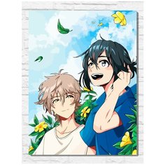 Картина по номерам на холсте аниме Сасаки и Мияно (Sasaki and Miyano) - 9325 В 30x40