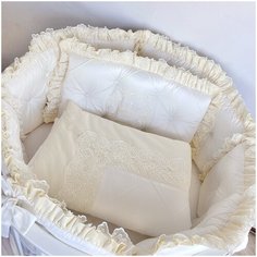 Бортики в детскую кроватку для новорожденного "Ваниль", 4 подушки, в прямоугольную кроватку 120*60 см Kris Fi