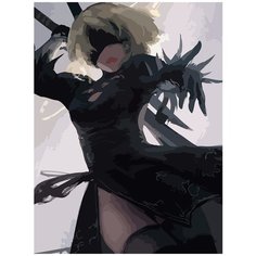 Картина по номерам на холсте игра Nier Automata 5845 30x40