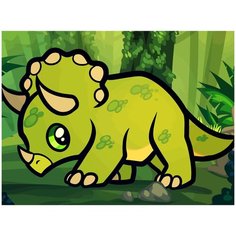 Картина по номерам на холсте динозаврик детская - 552