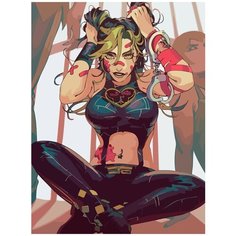 Картина по номерам на холсте Аниме JoJo ДжоДжо Джолин Куджо - 7628 В 30x40