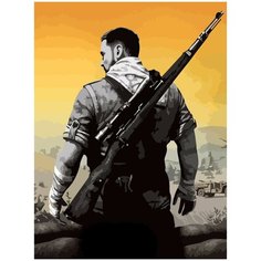 Картина по номерам на холсте sniper elite - 4 30X40