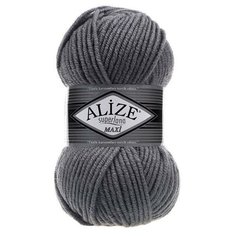 Пряжа Alize Superlana Maxi (Ализе Суперлана Макси) - 1 моток 87 угольно-серый 75% акрил, 25% шерсть 100м/100г