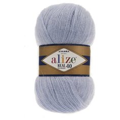 Пряжа Alize Angora Real 40 (Ангора Реал 40) - 2 мотка цвет 51 светло-голубой 40% шерсть, 60% акрил 100г 480м