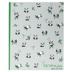 Тетрадь на кольцах, 160 листов в клетку "Панды", твердая обложка, глянцевая ламинация, со сменным блоком./В упаковке шт: 1 Альт