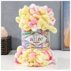 Пряжа "Puffy color" 100 % микрополиэстер 9м/100г (6369) Alize