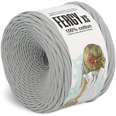 Трикотажная пряжа для вязания / Лицевая / 110м / XS 3-5мм / Светло-серый Fergy