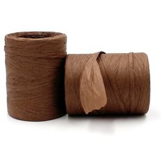 Рафия натуральная пряжа для вязания сумок, соломенных шляп ,220м/130-145г, цвет - молочный шоколад Китай