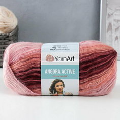 Пряжа "Angora Active" 20% шерсть, 80% акрил 500м/100гр (846 персик-роз-бордо) Yarn Art