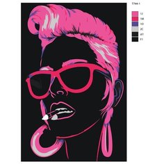 Картина по номерам Т744-1 "Розовый Силуэт девушки" 70x110 Brushes Paints