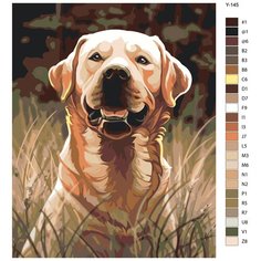 Картина по номерам Y145 " Лабрадор-ретривер. Радостная собака на природе" 80x100 Brushes Paints