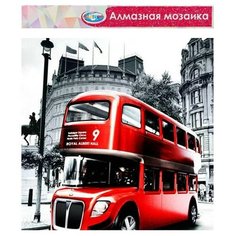 Алмазная мозаика без подрамника, частичное заполнение «Автобус в Лондоне» 40 × 50 см Centrum