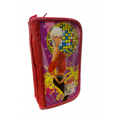 Пенал школьный "Disco", 3 отделения красный Tukzar