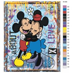Картина по номерам W-340 "Стрит арт. Микки и Минни Маус" 80x100 Brushes Paints