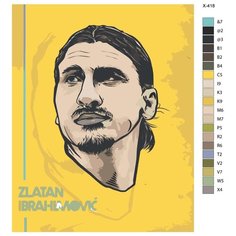 Картина по номерам X-418 "Футболист Златан Ибрагимович" 70x90 Brushes Paints