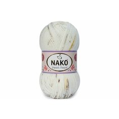 Пряжа Nako Masal Renkli белый-голубой-желтый-коричневый (32107), 100%акрил, 165м, 100г, 1шт