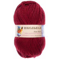 Пряжа Пехорка Школьная темное бордо (323), 100%акрил, 150м±10м, 50г, 1шт