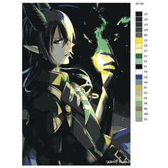 Картина по номерам W-144 "Игра Disney: Twisted-Wonderland (Дисней: Искривленная страна чудес). Маллеус Дракония" 70x110 Brushes Paints