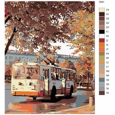 Картина по номерам Z-591 "Троллейбус СССР" 80x100 Brushes Paints