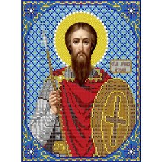 Набор для вышивания "Светлица" чешский бисер, икона "Святой Артемий", 19х24 см