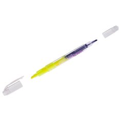 Маркер-текстовыделитель двусторонний Crown Multi Hi-Lighter Twin (1-3мм, желтый/фиолетовый) 1шт. (H2-1000)