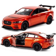 Металлическая машинка Kinsmart 1:38 «Jaguar XE SV Project 8» KT5416D, инерционная / Оранжевый