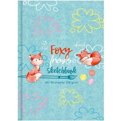 С5т80_лм_вл 9646 Скетчбук 80л. А5 7БЦ BG "Foxy sketch", матовая ламинация, выб. лак, белый блок BG®