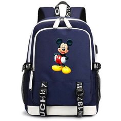 Рюкзак Микки Маус (Mickey Mouse) синий с USB-портом №2 Noname