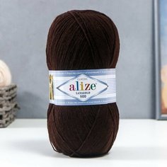 Пряжа ALIZE "Lanagold 800", 49% шерсть, 51% акрил, 800 м*100 г, 26 коричневая, 1 шт