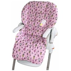 Сменный вкладыш Стрекоза к стулу для кормления бренда Happy Baby William/ Classic. С прорезиненной основой (Похож на экокожу), Фламинго