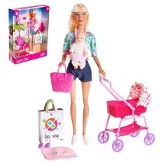 Кукла модель «Молодая мама», с пупсом, с аксессуарами, цвет бирюзовый нет бренда