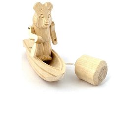Богородская детская развивающая игрушка "Медведь в лодке" ручная работа Olymp