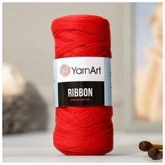 Пряжа "Ribbon" 40% полиэстер, 60% хлопок 125м/250гр (773 красный) Yarn Art