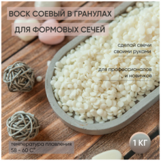 Натуральный соевый воск IWAX P22 в гранулах для изготавления формовых свечей, 1кг