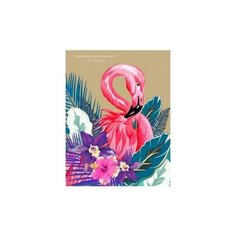 Дневник школьный, 1-11 класс, твердая обложка, Prof-Press фламинго В тропиках, глянцевая ламинация, серебро+лен, Д40Т-6151 Проф Пресс