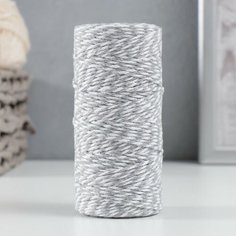 Softino Пряжа 100% целлюлоза "Softino Raffia Color Melange" кручёная, серая 100м ±2м 87 гр