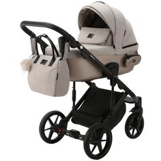 Коляска универсальная Adamex Lumi air LUX 2 в 1, PS-71 - Бежевый с бежевой эко-кожей