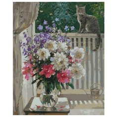 Картина по номерам Штуц Е. На балконе KK0745 - раскраска Molly 40x50 см