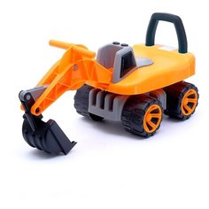 Толокар "Экскаватор", подвижный ковш, световые и звуковые эффекты, цвет оранжевый Без бренда
