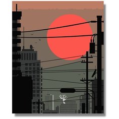 Картина по номерам "Многоэтажки " холст на подрамнике 40х50