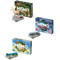 Настольные развивающие игры Мемо Новый год + Казахстан + Достопримечательности России