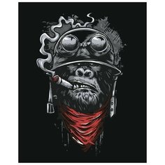 Картина по номерам на холсте на подрамнике ЖПН "Обезьяна", Раскраска 40x50 см, Абстракция Животные Стили