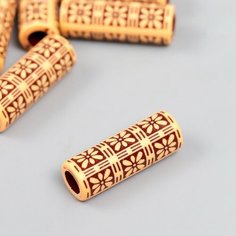 Бусины для творчества пластик "Этно. Цветы на цилидре" набор 20 гр 1х1х3 см 7876100 Арт Узор