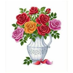 Набор для вышивания Сделано с любовью "Вдохновение" 35x40 см, Розы Букеты Натюрморты Цветы