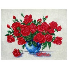 Набор для вышивания Сделано с любовью "Розы для любимой" 40x60 см, Букеты Натюрморты Цветы
