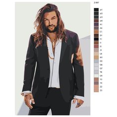 Картина по номерам Z997 "Аквамен-Джейсон Мамоа- Jason Momoa" 50x70 Brushes Paints