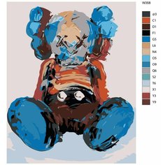 Картина по номерам W-358 "Игрушка художника (Брайан Доннелли) KAWS" 40X50 Brushes Paints
