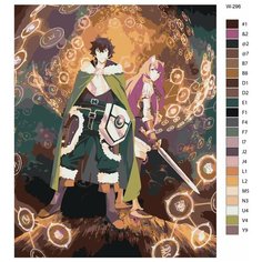 Картина по номерам W-296 "Аниме - восхождение героя щита. Рафталия, Наофуми Иватани" 40Х50 Brushes Paints