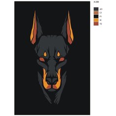 Картина по номерам X-296 "Собака породы доберман" 50x70 Brushes Paints