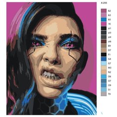 Картина по номерам X-255 "Девушка с фиолетовыми глазами" 60x80 Brushes Paints